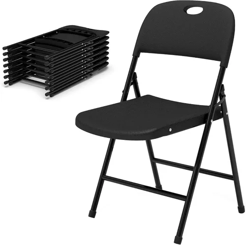 Vista 15 de Sillas plegables, silla plegable de plástico, sillas plegables de metal resistente de plástico para exteriores, asiento comercial plegable