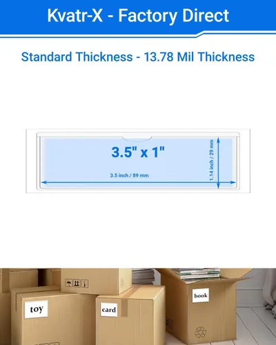 Vista 22 de 30 PCS Clear Self Adhesive Plastic Label Pockets, Top Loading Business & Library Index Card Holders, Peel and Stick Sleeves for Storage Bins, Totes