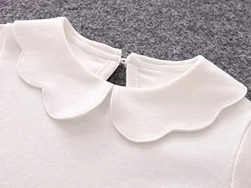 Vista 3 de Blusas de manga larga para bebé y niño, color sólido, cuello de muñeca