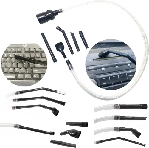 Vista 8 de Kit de limpieza de interiores para automóvil, aspiradora de automóvil, 9 unidades, mini micro herramienta, kit de limpieza de vehículos