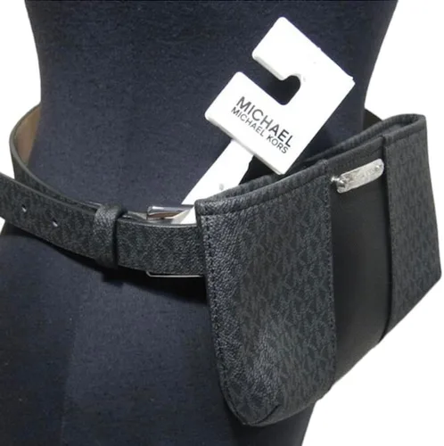 Vista 3 de Michael Kors Riñonera Silver Jet Set para mujer, Negro