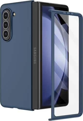 Vista 20 de Ruky Funda para Samsung Galaxy Z Fold 5, cubierta de cuerpo completo con protector de pantalla integrado, soporte de carga inalámbrica de PC duro