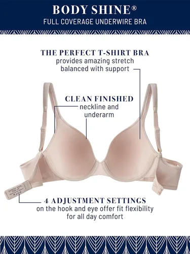 Vista 4 de Vanity Fair Women's Perfect T-Shirt Bra, Body Shine Full Coverage, Lightly Lined Cups up to DD