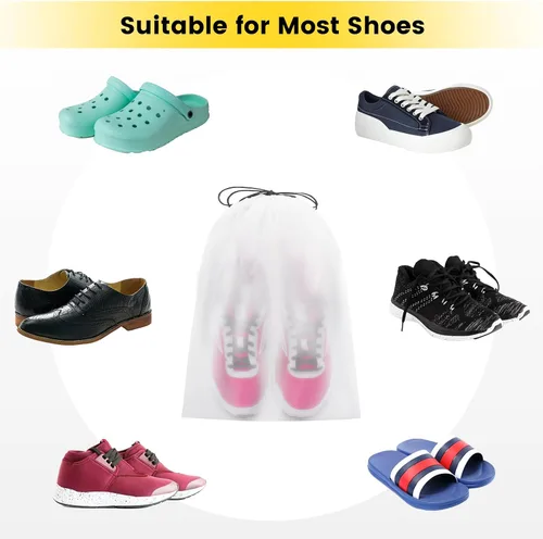 Vista 4 de Vorspack Bolsas de zapatos para viajes, 6 unidades, transparentes