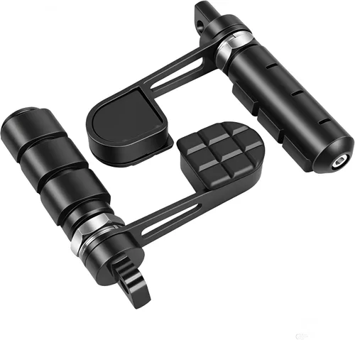 Vista 6 de Hdmt Anti-Vibración Estriberas de Motocicleta Juego de Soportes de Reposapiés con Reposatalos para Harley Softail Sportster Dyna Fxwg Fxr Modelos