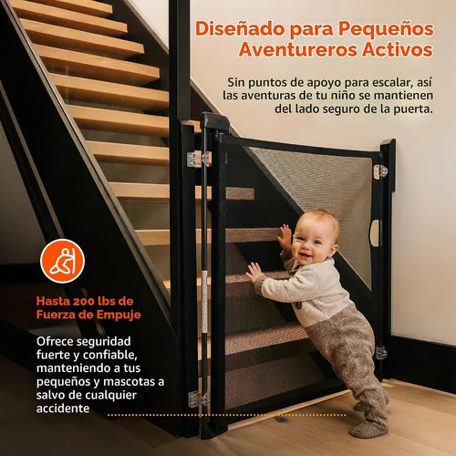 Vista 5 de Puerta retráctil bebé seguridad Retract-A-Gate, Negro