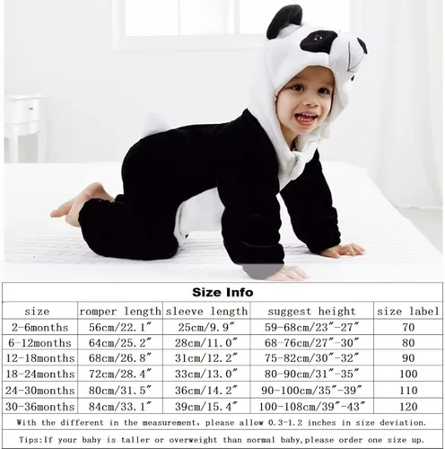 Vista 7 de QIAONIUNIU Halloween Baby Costumes Toddler Onesie Infants Romper Boys Girls Animal Dress Up Clothes 2-36 Months
