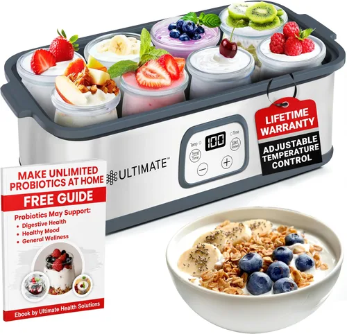 Vista 10 de El mejor fabricante de yogur probiótico con control ajustable de tiempo y temperatura, hace billones de probióticos para una mejor salud intestinal