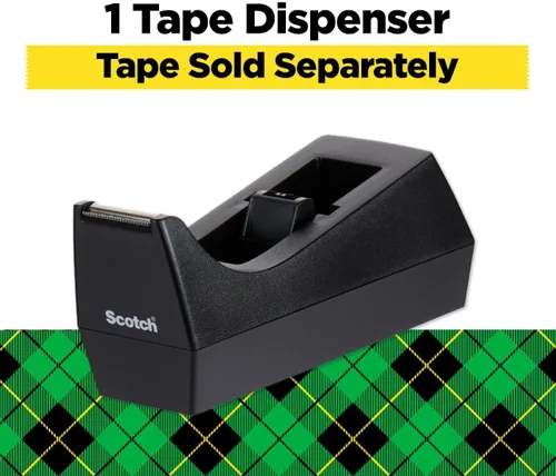 Vista 3 de Scotch, dispensador de cinta de escritorio, carrete de 1 pulgada Color negro., Negro