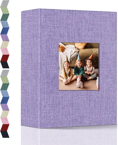 Vista 17 de popotop - Álbum de fotos 4x6 con 100 fotos, libros de fotos con 100 bolsillos verticales, cubierta de lino, álbumes para fotos familiares, de boda