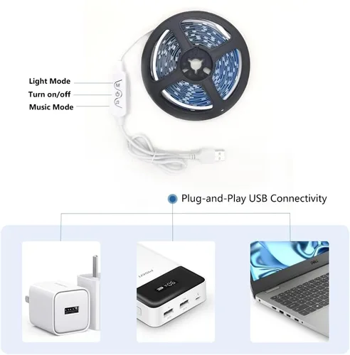 Vista 5 de WS2812b - Tira de luces LED direccionables individualmente de 9.8 pies, 30 píxeles/m, luces LED inteligentes, aplicación Bluetooth, control remoto
