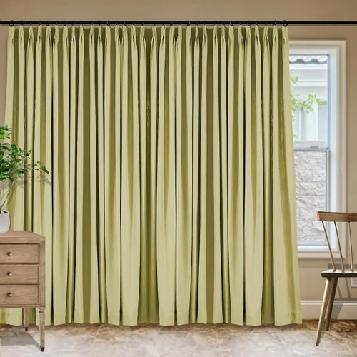 Vista 78 de Frelement Cortinas plisadas de lino de algodón de 100 pulgadas de ancho y 102 pulgadas de largo, cortinas con reducción de ruido para sala