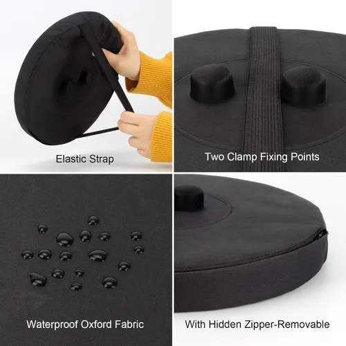Vista 7 de Cojín de Taburete Telescópico con Espuma con Memoria, Almohadillas de Silla de Taburete Plegable Redondo Engrosado, Cojín de Taburete Plegable