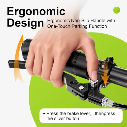 Vista 7 de BlessReach Deluxe Caminador Médico con Doble Freno de Mano, Patinete de Rodilla Orientable Todo Terreno, Alternativa a la Muleta, para Recuperación