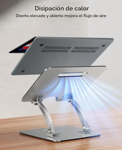 Vista 7 de Nulaxy Soporte ergonómico ajustable para computadora de escritorio, doble elevador de computadora plegable con ventilación térmica avanzada, soporte