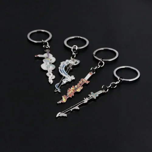 Vista 5 de SONGCHANGJEWELRY Kimetsu No Yaiba Demon Slayer Sword Keychain - Nichirin Sword Keychain - Gifts for Men Fans