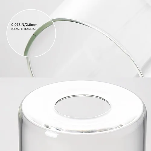Vista 3 de Pantalla de cristal transparente, pantalla de cristal cilíndrica, pantalla de repuesto para accesorios de iluminación, ventiladores de techo