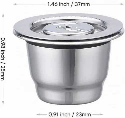 Vista 6 de Cápsulas de café reutilizables de acero inoxidable aptas para cápsulas N espresso OriginalLine, cápsulas de filtro de café expreso recargables