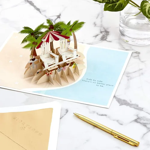 Vista 3 de Hallmark Signature Paper Wonder - Tarjeta de aniversario desplegable (playa)
