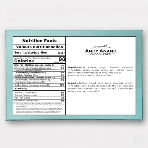 Vista 2 de ANDY ANAND CHOCOLATIER Botellas de chocolate negro europeo rellenas con 18 licor de estante superior, paquete de 1