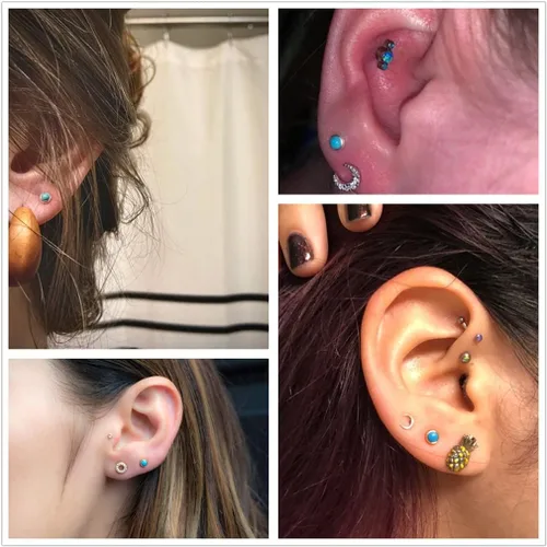 Vista 4 de Aretes de plata de ley 925 hipoalergénicos de 0.116 pulgadas, 0.137 pulgadas, 0.137 pulgadas, 0.137 pulgadas, para mujeres, adolescentes, niñas