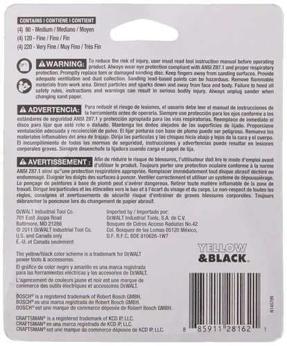 Vista 3 de DEWALT DWASPTRI papel de lija triangular de enganche y giro, surtida, paquete de 12