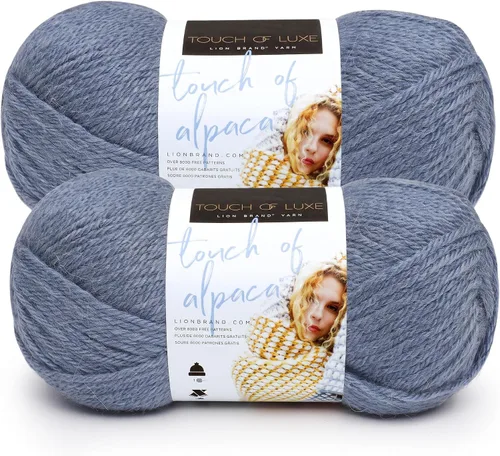 Vista 29 de Lion Brand Yarn Hilo Touch of Alpaca (1 madeja), color negro