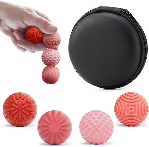 Vista 13 de luckdoor Bolas Magnéticas de Silicona Fidget para Adultos y Adolescentes, 4PCS Juguetes Sensoriales para Aliviar el Estrés para Autismo TDAH