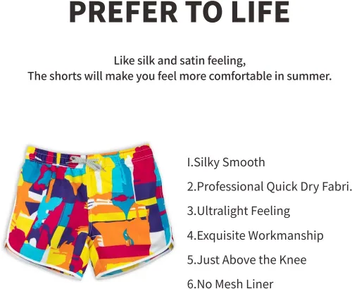 Vista 4 de Pantalones cortos de playa para mujer con tela para natación de secado rápido.