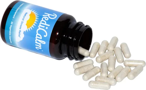 Vista 4 de Redicalm, probado clínicamente, suplemento para alivio natural de ansiedad, sin GMO, vegano, sin gluten