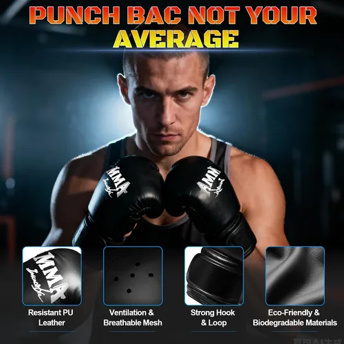 Vista 12 de Heavy Boxing Bag with Stand for Adult Teens, 70'' Freestanding Punching Bag with Boxing Gloves, Men Women Standing Kickboxing Bag, Kickboxing Bags