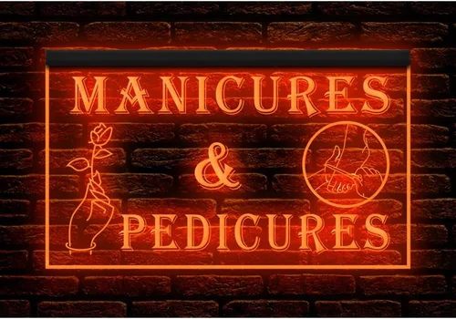 Vista 6 de 160055 Manicuras y pedicuras Cuidado de las uñas Salón de belleza Tienda abierta Decoración del hogar Pantalla LED Luz Neón Letrero