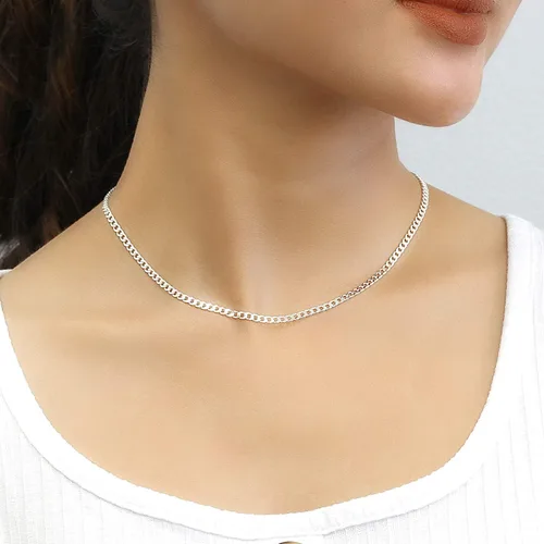 Vista 5 de ARGENTO REALE Collar de cadena de eslabones cubanos de plata de ley 925 para hombres y mujeres, 0.118 in, 0.148 in, 0.177 in, 0.217 in, accesorios