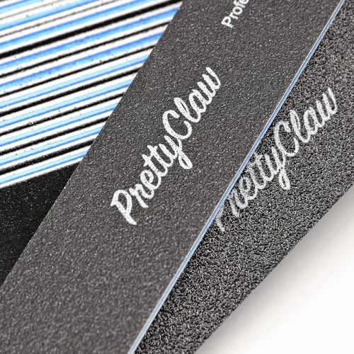 Vista 5 de PrettyClaw 10 limas de uñas profesionales de grano 100/180, color negro, rectangular, acrílicas, centro de plástico, tablero de esmeril de doble
