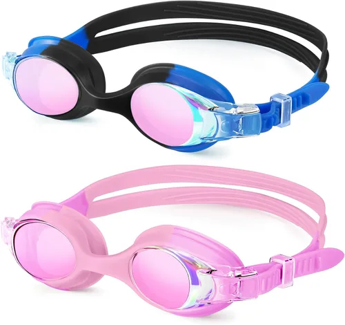 Vista 9 de NSSIW Gafas de natación para niños, gafas de natación para niños: gafas de piscina antivaho sin fugas, paquete de 2 unidades de 3 a 16 años