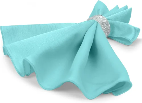 Vista 7 de Ultimate Textile -5 docenas - Reversible Shantung Satin - Majestic - Servilletas de tela Majestic de 17 x 17 pulgadas, color azul aguamarina Aqua