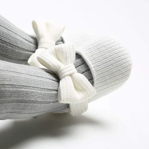 Vista 2 de Mary Jane - Zapatos planos con lazo floral de princesa, vestido de boda, suaves para recién nacidos, cuna, primeros caminantes, precaminantes
