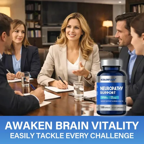 Vista 6 de icolorfuled Suplementos de neuropatía, salvador de nervios para neuropatía con 600 mg de ácido alfa lipoico y vitaminas B, fortalecen los nervios