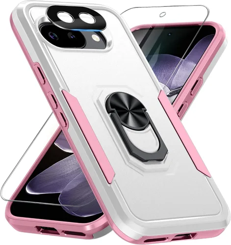 Vista 31 de Janmitta Funda para Google Pixel 8a con Protector de Pantalla + Protector de Lente de Cámara, Resistente a Prueba de Golpes de Servicio Pesado
