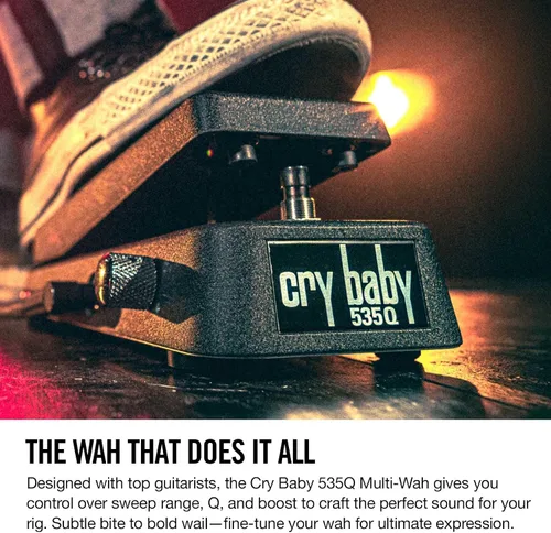 Vista 14 de Dunlop 535Q Cry Baby Multi-Wah, pedal para guitarra eléctrica, color negro