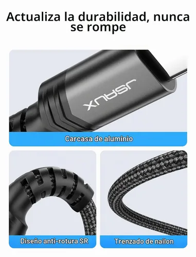 Vista 5 de JSAUX Cable USB C a conector auxiliar de audio de 0.138 in [1.6 pies], USB tipo C a 0.138 in, cable estéreo de auriculares compatible con iPhone 16