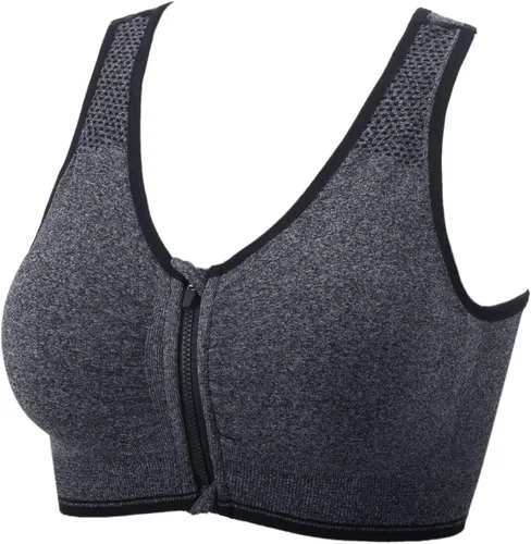 Vista 27 de Medium Support and Removable Pad Tank Top Racerback Post Surgery Sports Bras for Women Albaricoque/Negro/Gris