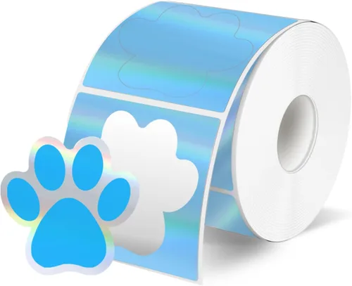Vista 9 de STARLIBOO Paw Print Stickers, 1.5 inch Dog Paw Stickers, 600pcs Puppy Paws Sticker, Clues Paws Print Sticker(Perforation Line/Black)