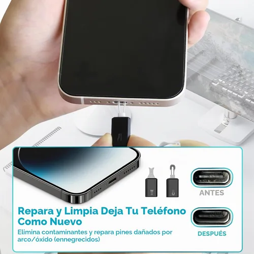 Vista 2 de Kits de limpieza y reparación de puertos de carga para teléfono Negro20