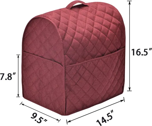 Vista 4 de Cubierta antipolvo para batidora de pie con 3 bolsillos compatible con cabezal inclinable KitchenAid, fácil limpieza, puede irritable
