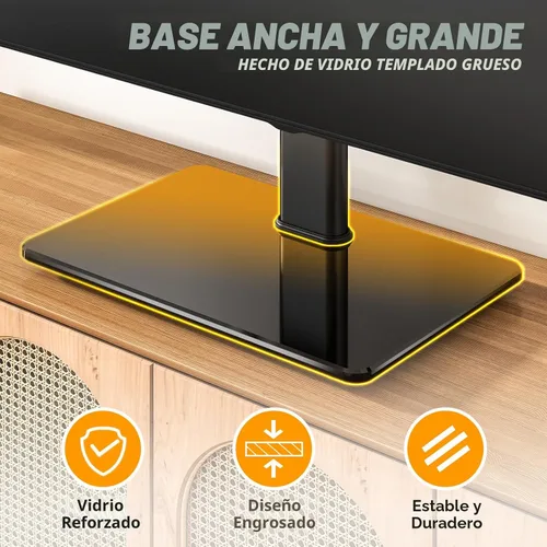 Vista 5 de Base universal para TV de mesa con soporte giratorio para pantallas planas de plasma LED LCD de plasma de 27, 32, 37, 40, 43, 46, 50, 55, 60