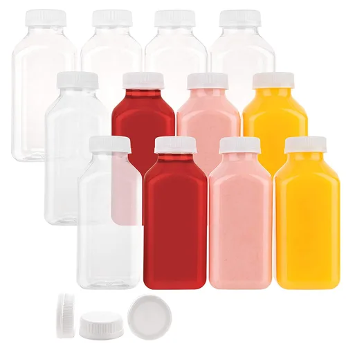 Vista 10 de Diplastible Botellas de jugo desechables de 12 onzas con tapas, paquete de 24