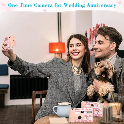 Vista 6 de Paquete de 3 cámaras desechables para boda, cámara de película a color de uso simple con flash cámaras desechables para reuniones de boda, viajes