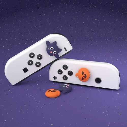 Vista 4 de PlayVital Tapas de palanca de mando para Nintendo Switch, tapas de pulgar para Switch Lite, cubierta analógica para Switch OLED Joycon - Tapas