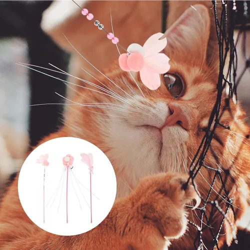 Vista 5 de POPETPOP Juguetes para gatos de 3 piezas, juguetes para mascotas, juguetes para gatos, juguetes para gatos en movimiento, juguetes para gatos